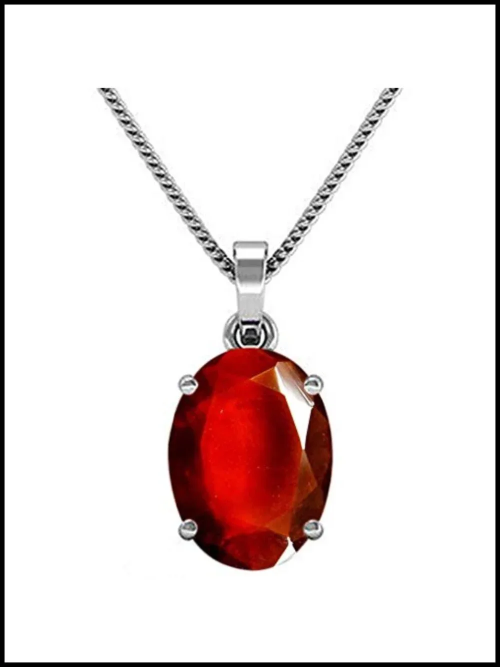 4.25 Carat Natural Hessonite Garnet Pendant Locket 925 Sterling Silver Unheated